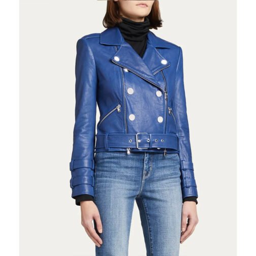 Women’s Billie Belted Leather Jacket - Image 2