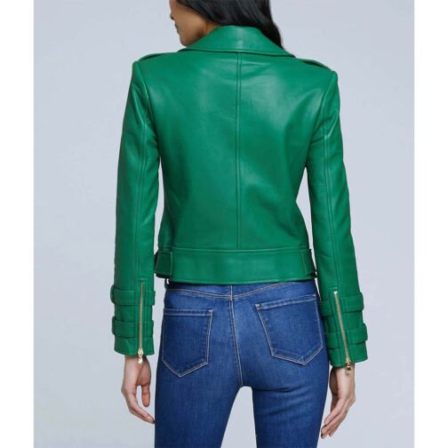 Women’s Billie Belted Leather Jacket - Image 12
