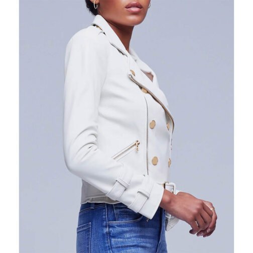 Women’s Billie Belted Leather Jacket - Image 17