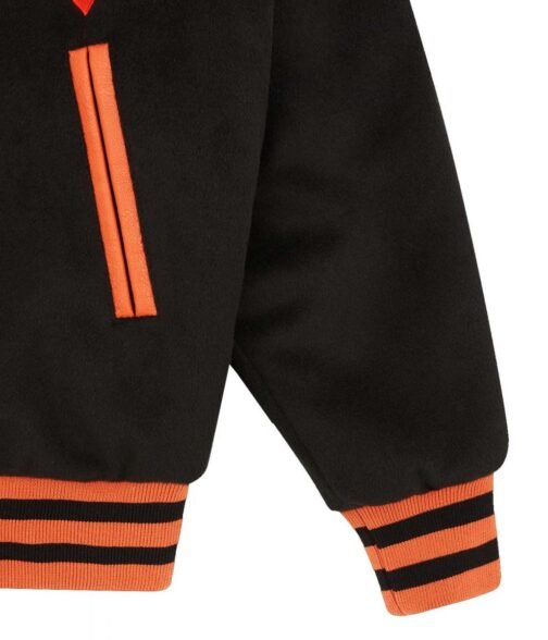 Icecream BBC Embroidered Black Varsity Jacket - Image 5