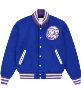 BBC Astro Blue Wool Varsity Jacket