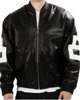 Bomber Michael Hoban 8 Ball Black Leather Jacket