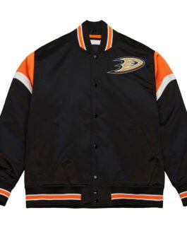 Anaheim Ducks Heavyweight Black Satin Jacket