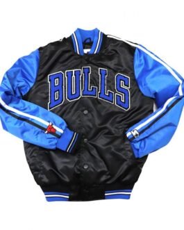 Chicago Bulls Black and Blue Satin Jacket