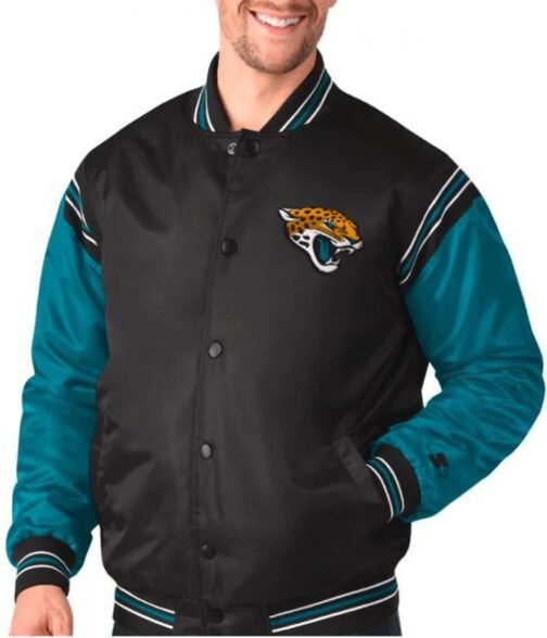 Jacksonville Jaguars Starter Black and Blue Satin Jacket - Image 4