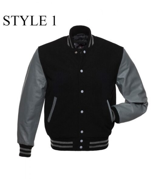 Varsity Black and Grey Letterman Jacket