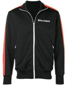 Palm Angels Polyester Track Black and Orange Jacket