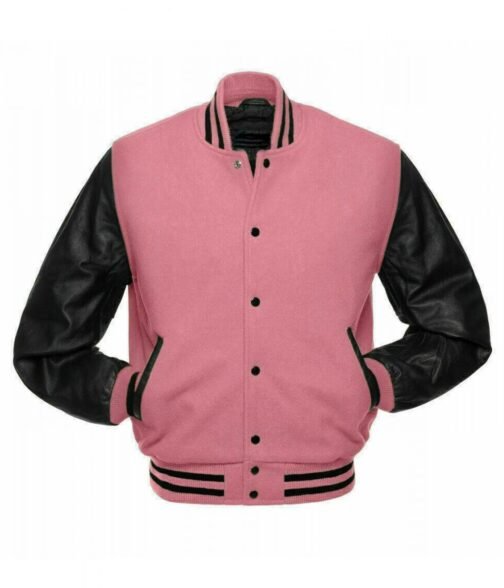 Baseball Bomber Varsity Black and Pink Jacket - Image 3
