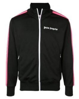 Palm Angels Track Polyester Black and Pink Jacket