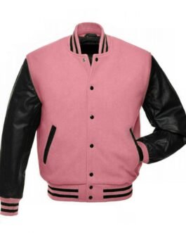 Baseball Bomber Varsity Black and Pink Jacket