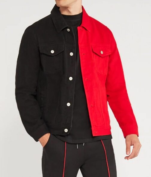 Denim Classic Black and Red Jacket