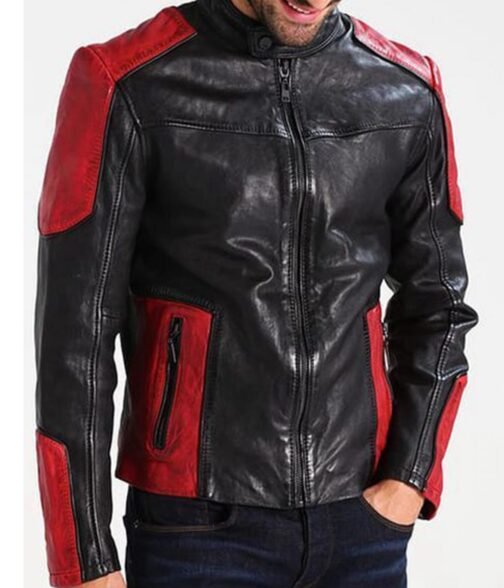 Men’s Red and Black New Fashion Biker Jacket