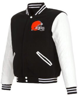 Cleveland Browns Varsity Black and White Jacket