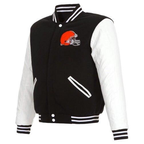Cleveland Browns Varsity Black and White Jacket