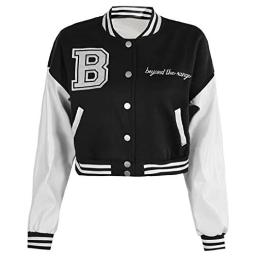 Beyond The Range Cropped Varsity Jacket - Image 5
