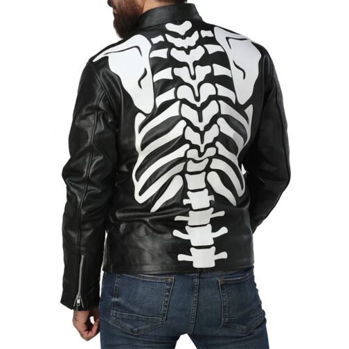 Skeleton Red Leather Jacket - Image 4
