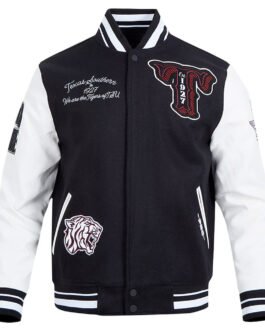 Texas Southern Tigers Black and White Varsity Full-zip Jacket