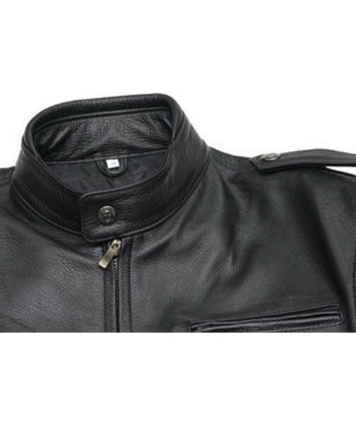 Biker Goldwing Black Leather Jacket - Image 3