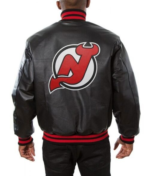 Varsity Bomber New Jersey Devils Leather Jacket - Image 3