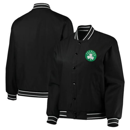 Boston Celtics Poly Twill Black Jacket - Image 3