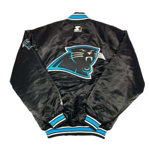 Rare Black Carolina Panthers Satin Jacket - Image 2