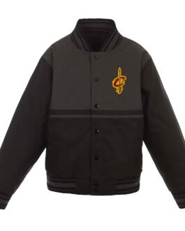 Youth Cleveland Cavaliers Poly-Twill Black/Charcoal Jacket