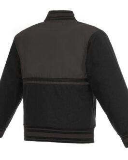 Black/Charcoal Youth San Antonio Spurs Poly Twill Jacket