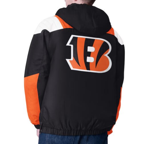 Black Cincinnati Bengals Charger Half-Zip Pullover Jacket - Image 2