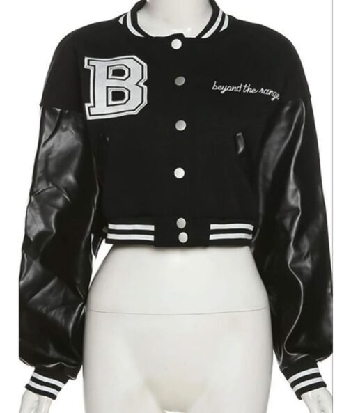 Beyond The Range Cropped Varsity Jacket - Image 9