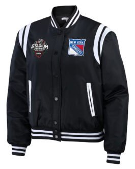 New York Rangers Black Bomber Full-Zip Jacket