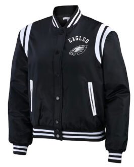 Philadelphia Eagles Black Bomber Full-Zip Jacket