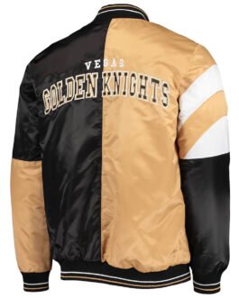 Vegas Golden Knights The Leader Black/Gold Varsity Satin Jacket
