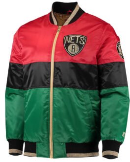 Brooklyn Nets Black History Month 75th Anniversary Satin Jacket