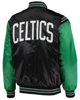 Boston Celtics The Enforcer Black/Kelly Green Varsity Satin Jacket