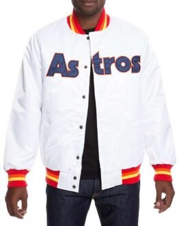 Houston Astros Black Label Satin Bomber Jacket