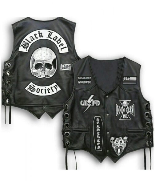 Black Label Society Motorcycle Leather Vest - Image 3