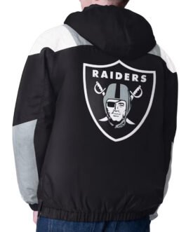 Black Las Vegas Raiders Charger Half-Zip Pullover Jacket