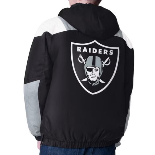 Black Las Vegas Raiders Charger Half-Zip Pullover Jacket - Image 2
