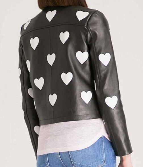 Women’s Maje Heart Motorcycle Leather Jacket - Image 4