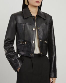 Women’s Snaffle Trim Leather Jacket