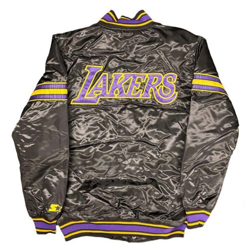 Black Los Angeles Lakers Pick & Roll Jacket - Image 2