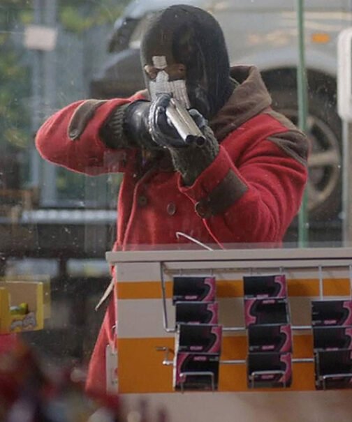 Lee Nicholas Harris Black Mirror Red Coat - Image 3