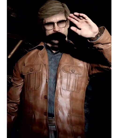 Russell Adler Call of Duty Black Ops Brown Leather Blazer - Image 6