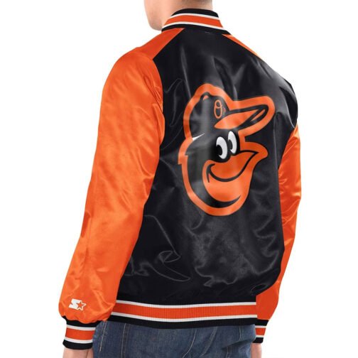 Black/Orange Baltimore Orioles Varsity Satin Jacket - Image 2