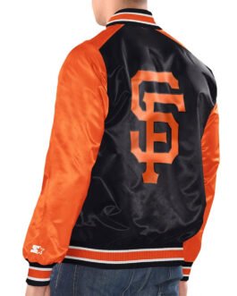 Black/Orange San Francisco Giants Renegade Varsity Satin Jacket