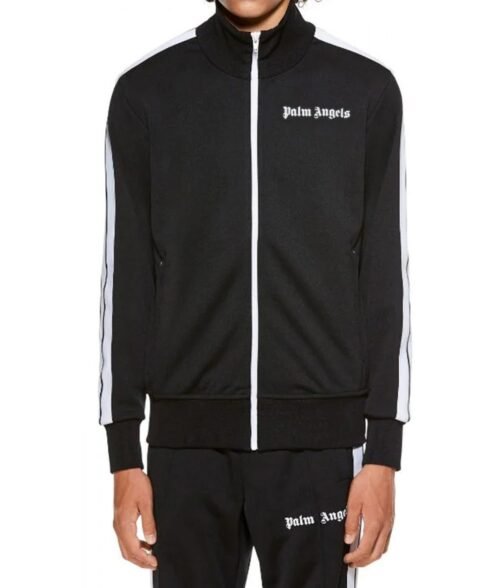 Palm Angels Black Track Stripe Jacket