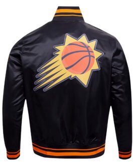 Phoenix Suns Script Tail Black Satin Jacket