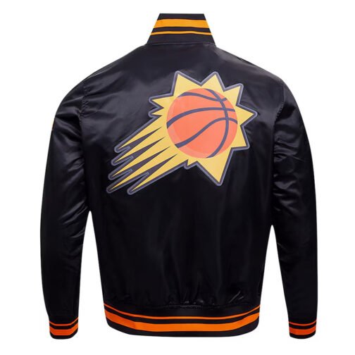 Phoenix Suns Script Tail Black Satin Jacket - Image 2