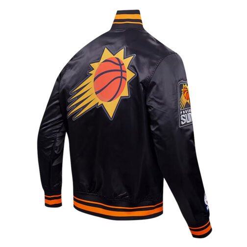 Phoenix Suns Script Tail Black Satin Jacket - Image 4