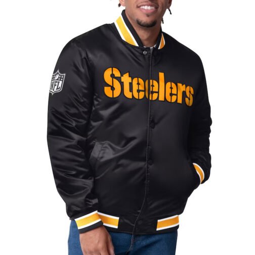 Pittsburgh Steelers Closer Black/Gold Satin Jacket